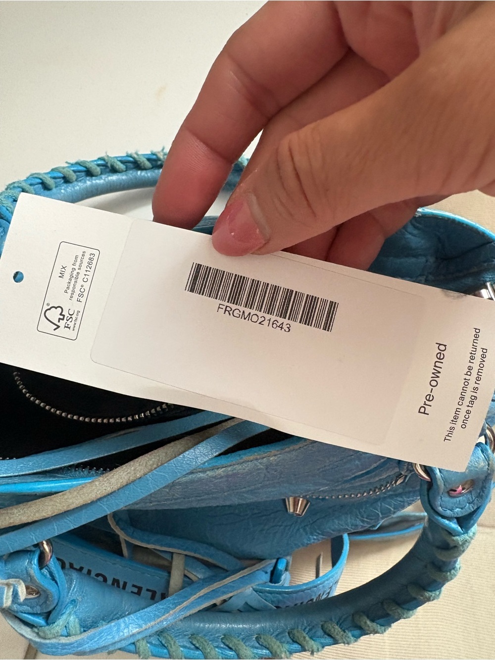 Balenciaga Turquoise Blue Classic Mini City Crossbody - Picture 8 of 14